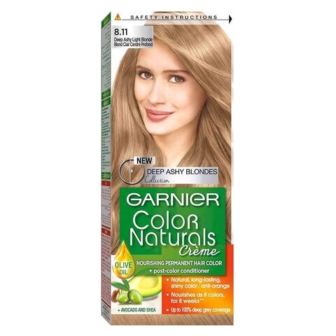 Garnier Color Naturals Cream Hair Dye 8 11 Deep Ashy Light Blonde