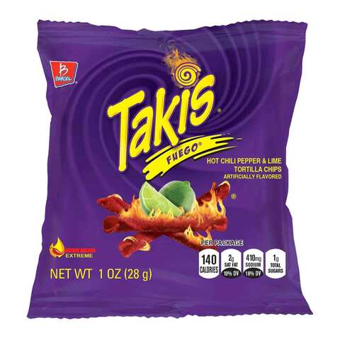 Buy Takis Fuego Hot Chili Pepper Lime Tortilla Chips G Mini Bag