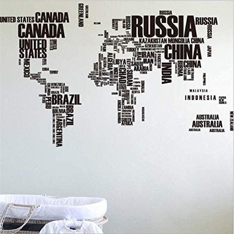 Buy World Map Wall Stickers Creative Letters Map Wall Art Bedroom Home Decorations Wall Decor Online Shop Home And Garden On Carrefour Uae