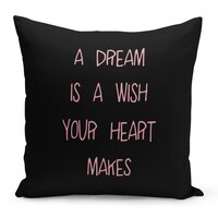 Buy A Dream Is A Wish Black Velvet Pillow With Electric Rose Gold Foil Print Motivational Quote Cute Sofa Pillow Online Shop Home And Garden On Carrefour Uae