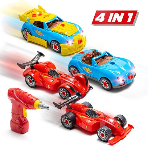 Buy Prextex 4 In 1 Build Your Own Racer Car Set With Real Working Drill And Screws 53 Piece Take A Part Toy For Boys And Girls With Lights And Sounds Online Shop