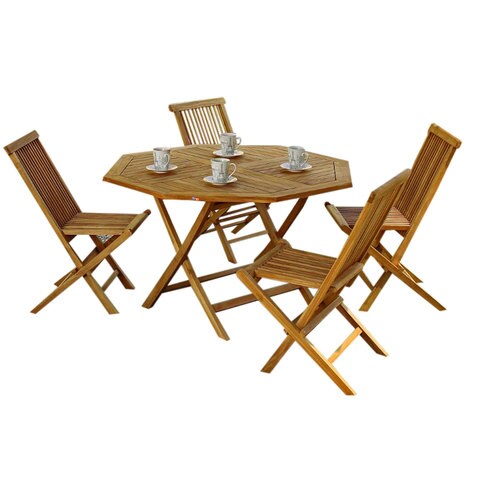 Paradiso Bali Teak Octagonal Table 4 Chairs Delivered In 7 Business Days