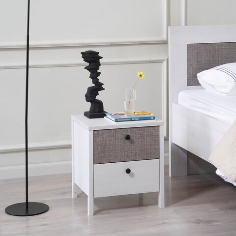 Gray and deals white nightstand