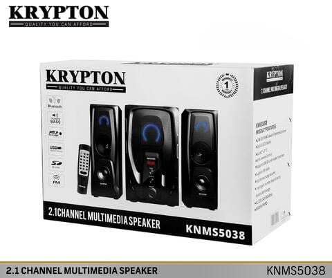 Krypton 50000 Pmpo 2.1 - Channel Multimedia Home Theater System With Thunder Bass Surround Sound - Bluetooth - USB - Sd Card Reader - Remote Controller And Digital LED Display, 1 Year Warranty