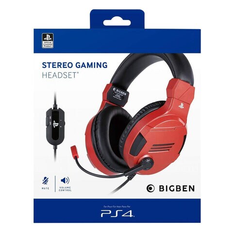 Buy Bigben PS4 Stereo Gaming Headset Red Online Shop Electronics