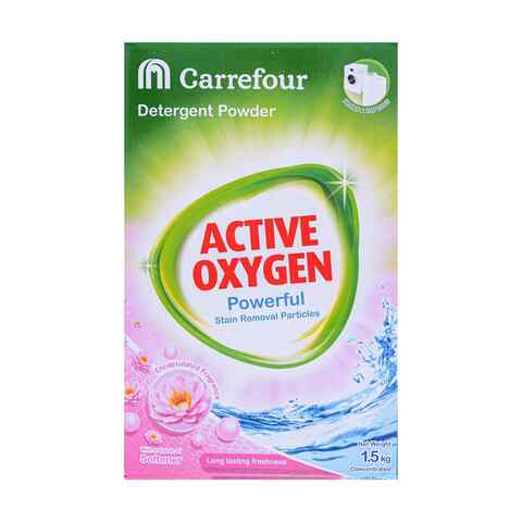 Carrefour Active Oxygen Powerful Front &amp; Top Loaded Detergent Powder 1.5kg