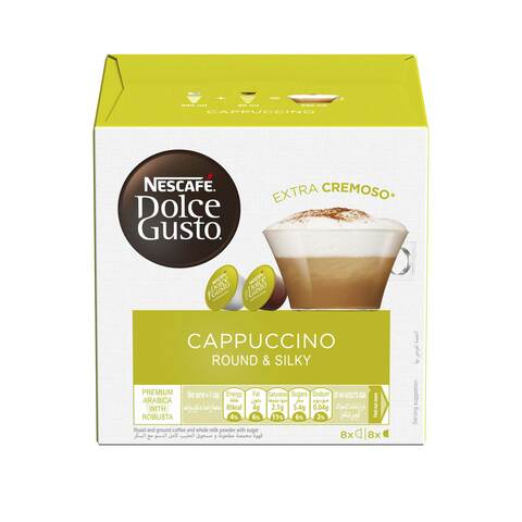 Nescafe Dolce Gusto Cappuccino Coffee Capsules (16 Capsules, 8 Cups)