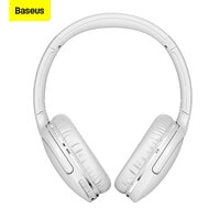 Baseus Wireless Headphones Encok D02 Pro Bluetooth V5.3 Headset Earphones, Foldable Sport Headphone Headset Gaming Hand free Player Headphone for iPhone and Android Devices White