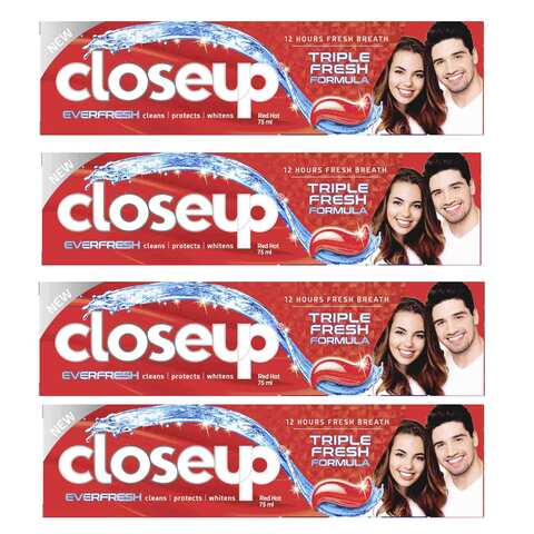 Closeup Toothpaste Red Hot 75ml Pack of 4