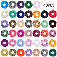 40 Pieces Satin Hair Scrunchies Silk Elastic Hair Bands Skinny Hair Ties Ropes Ponytail Holder for Women Girls Hair Accessories Decorations