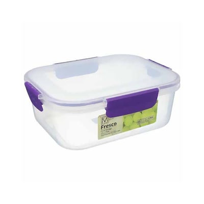 Tupperware Designer Snack Plastic Rectangular Container 2.1 L (White)