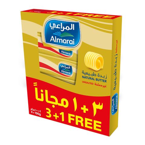 Buy Almarai Natural Unsalted Butter 100g Pack of 4 in Saudi Arabia