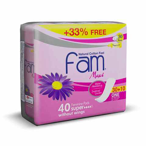 Fam Maxi Sanitary Pad without Wings Super 40 Pads