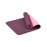 Generic-6mm TPE Thick Exercise Yoga Mat Non-slip Yoga Mat for All Types of Workout Exercise and Fitness Dark Purple 183 * 60 * 0.6