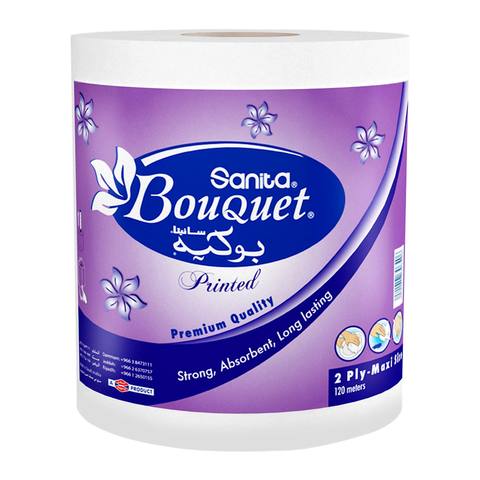 Sanita bouquet printed tissue maxi roll 120 m