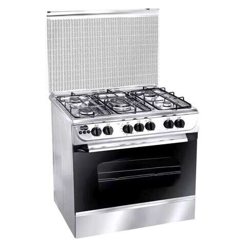 UnionTech i-Cook C6080SS-AC442IF Stainless Steel Gas Cooker - 5 Burners - 90 Cm