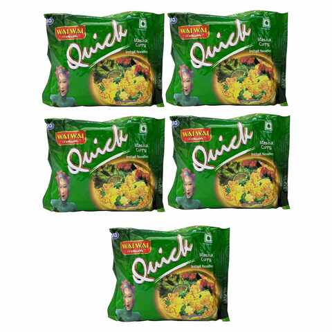 Wai Wai Quick Veg Masala Curry Flavoured Instant Noodles 75g Pack of 5 ...