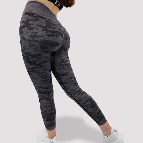 Buy Kidwala Seamless Camo Leggings - High Waisted Workout Gym Yoga  Camouflage Pants for Women (Small, Black & Grey) Online - Shop on Carrefour  UAE