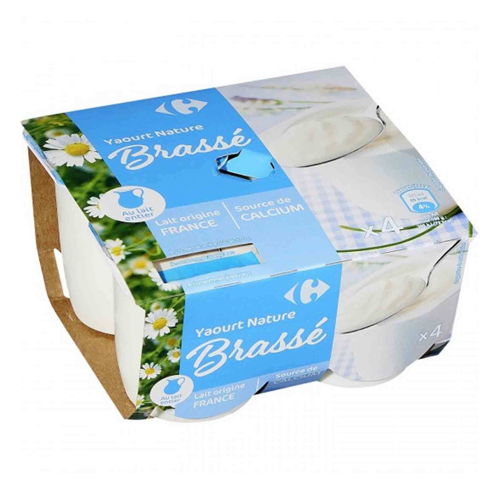 Buy Carrefour Yoghurt Brasserie Natural 125 Gram 4 Pieces Online Shop Fresh Food On Carrefour Jordan