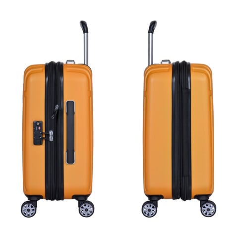 3G Polycarbonate USB Charging Smart 4 Wheel Hard Sided Luggage Trolley Travel  Bags (20inch / 55cm) SMT 6 Orange : : Fashion