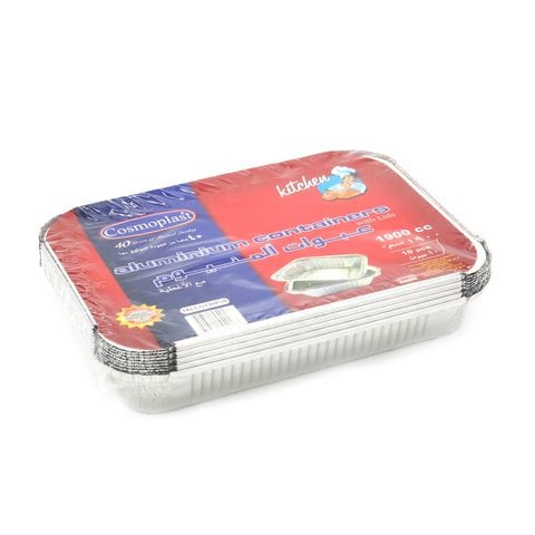 Cosmoplast aluminum container with lid 10 pieces