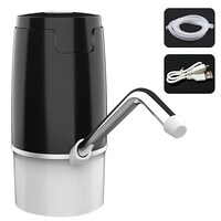 Generic-Black USB Rechargeable Drinking Water Pump Electric Auto Water Dispenser Drinking Water Bottle Switch for Kitchen Home Office Outdoors