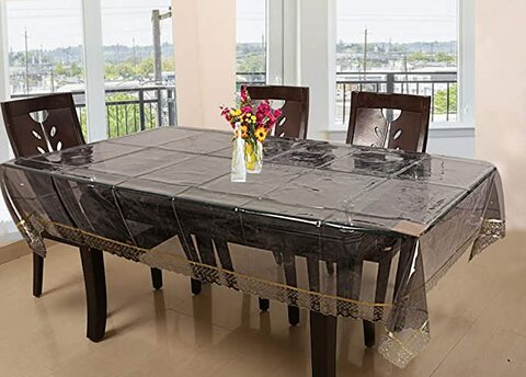 Transparent dining table cover 6 deals seater