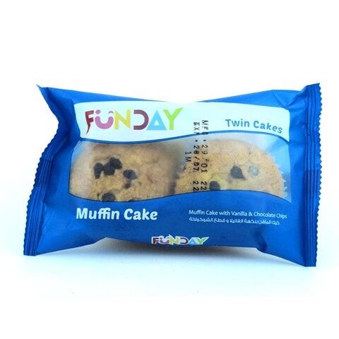 Funday Muffin Cake With Vanilla And Chocolate Chips - 2 Pieces