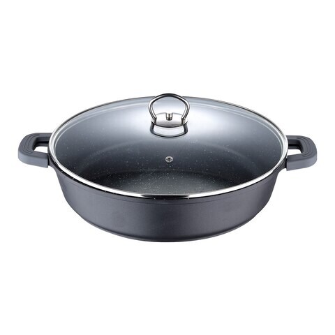Bergner Novum Shallow Pot With Lid Black 28cm