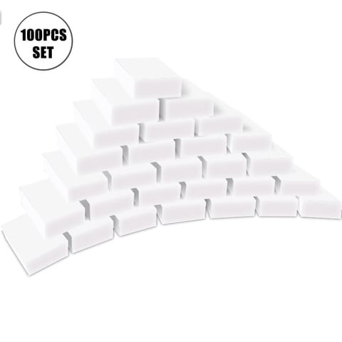 Generic-100Pcs/Set Cleaning Sponges Extra Large Eraser Sponge Home Cleaning Kitchen Dish Cleaning Sponges Water Absorbent Dry Quickly Sponges for Bathroom Bathtub Floor Baseboard Wall Cleaner