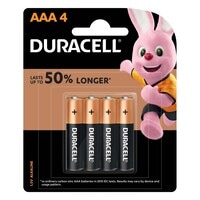 Duracell AAA Alkaline Battery 1.5V Black 4 Battery