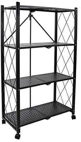 Buy 5 Tier Metal Storage Rack Foldable Shelf Kitchen Organizer Bedroom  Shelves Rolling Cart Online - Shop Home & Garden on Carrefour UAE