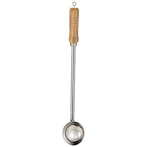 Buy RAJ STEEL WOODEN HANDLE LADDLE , 46 CM , SILVER, RUL004 , 1 PC ...