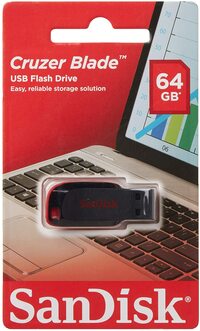 Sandisk Cruzer Blade 64GB USB 2.0 Flash Drive- Sdcz50-064G-B35
