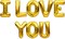 I Love You Balloon Banner, 16 Inch Foil Letter Valentine&rsquo;s Day Balloon Sign for Birthday Party Mother&rsquo;s day Father&rsquo;s day Marriage Proposal Wedding Anniversary Party Decorations &amp; Supplies (Gold)