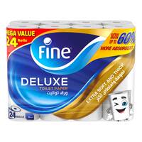 Fine Deluxe 3 Ply Toilet Paper Rolls Mega Value Pack 24 Rolls