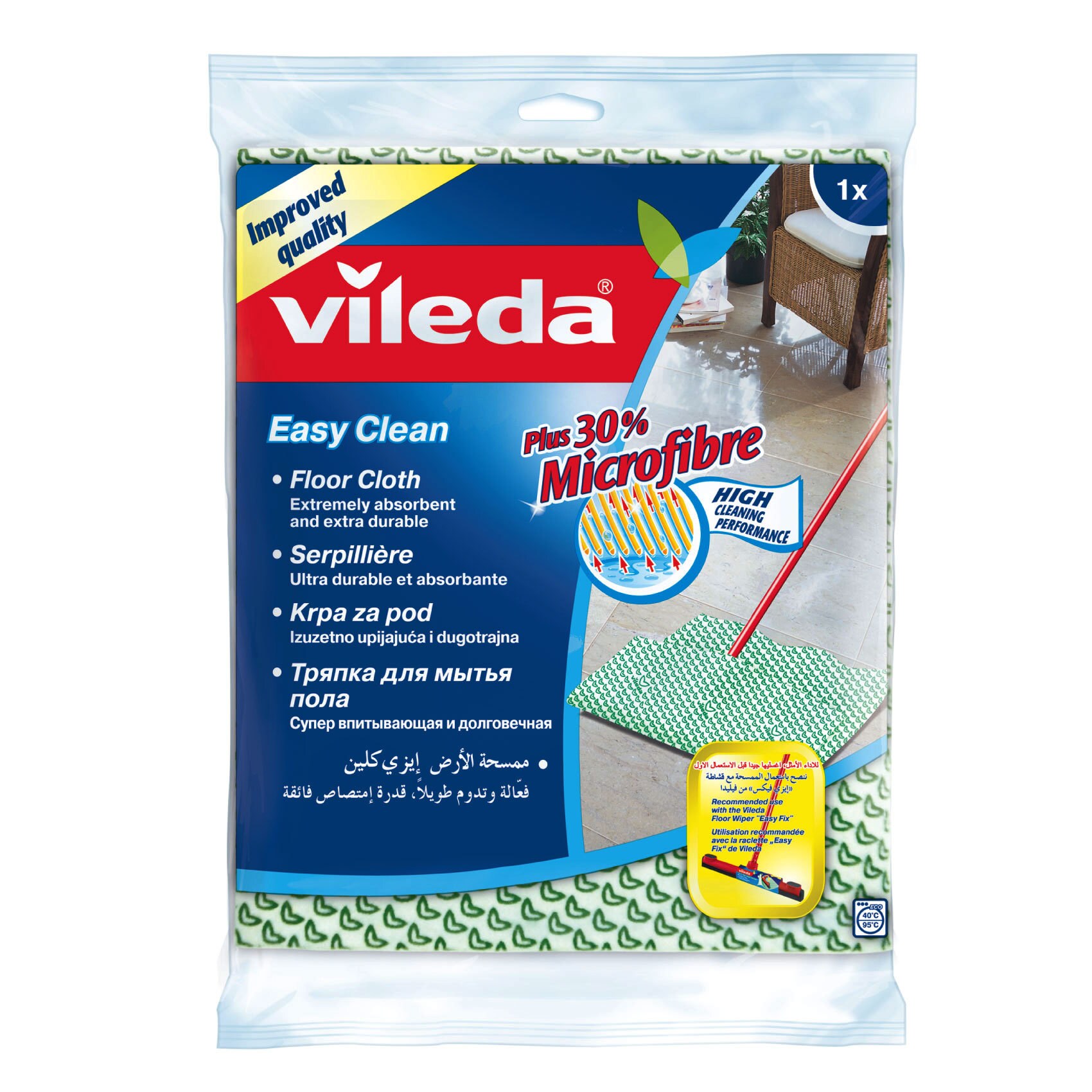 Buy Vileda Floor Cloth Easy Clean + 30 Microfiber Online Shop