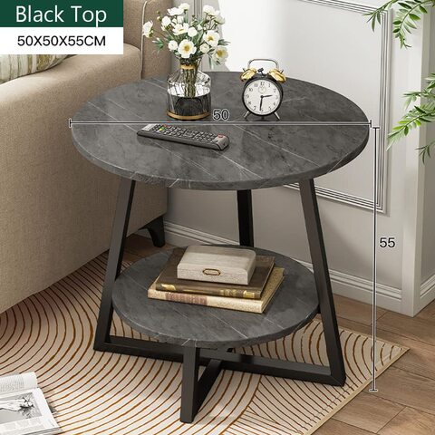 Black sofa deals side table