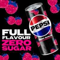 Pepsi Zero Raspberry Cola Beverage Cans 330ml Pack of 6