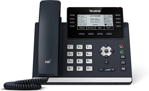 Yealink T43U IP Phone, 12 VoIP Accounts, 3.7-Inch Graphical Display, Dual USB 2.0, Dual-Port Gigabit Ethernet, 802.3af PoE, Power Adapter Not Included (SIP-T43U)