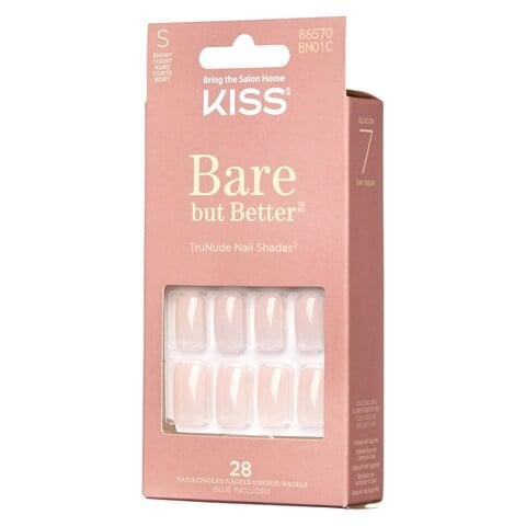Buy Kiss Bare But Better False Nails 86570 Short Nudies 28 PCS Online ...