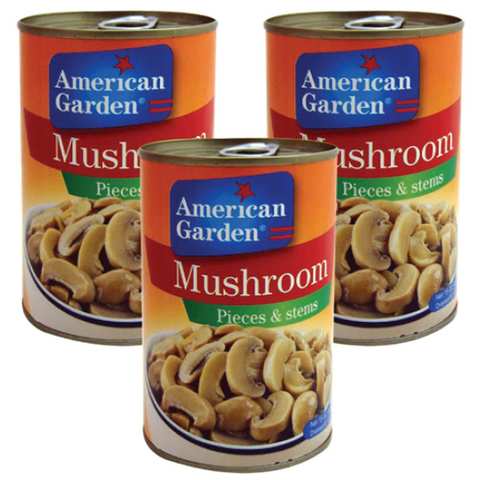 American Garden Sliced Mashroom 425 Gram 3 Pieces
