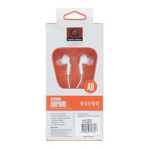 Audio Vision A9 Stereo Earphone Android 135cm