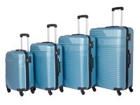 Senator Hard Case Trolley Luggage Set of 4 Suitcase for Unisex ABS Lightweight Travel Bag with 4 Spinner Wheels KH120 Light Blue
