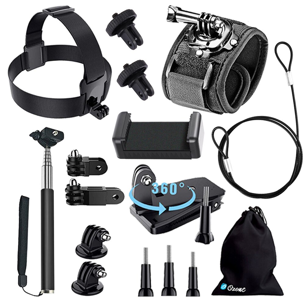 Buy Ozone Action Camera Accessories 17 In 1 Camera Accessories Kit For Hiking Leisure Sports For Gopro Hero 8 Black Hero 8 Max Hero 5 Hero 4 3 Gopro Session