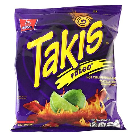 Barcel Takis Fuego Hot Chili Pepper And Lemon Tortilla Chips 113.4g ...