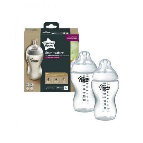 Tommee Tippee Closer To Nature Feeding Bottle TT422620 Clear 340ml 2 PCS 