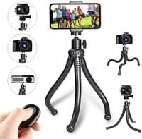 Phone Tripod, Flexible Cell Phone Tripod Adjustable Camera Stand Holder with Wireless Remote and Universal Clip 360&deg; Rotating Mini Tripod Stand for iPhone, Samsung Android Phone, Sports Camera GoPro