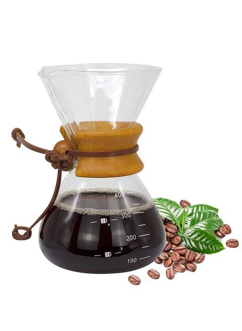 Classic Glass Pour Over Coffee Maker - Heat Resistant Glass