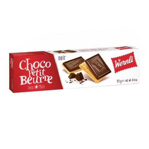 Buy Wernli Choc Petit Beurre Dark Chocolate Biscuit 125g in Saudi Arabia